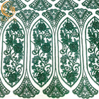Màu xanh lá cây ngọc lục bảo tùy chỉnh thêu ren vải trang trí chuỗi cườm