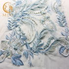 Vải ren thêu 3D dành riêng cho cô dâu Chiều rộng 135cm dệt kim bằng lông vũ