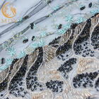 Vải ren đính cườm tuyệt đẹp Vải lưới nylon polyester cho trang phục buổi tối