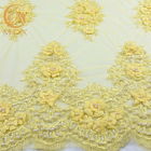 Quần áo cổ điển 3D thêu hoa ren cườm 135cm Chiều rộng 80 ％ Nylon