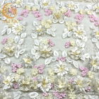 Hoa 3D Vải ren cô dâu Hòa tan 1 sân Thêu nhiều màu