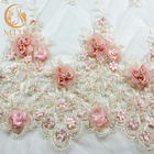 Pure Handmade Flower Blush Pink Ren Vải MDX Chiều rộng 135cm Thêu