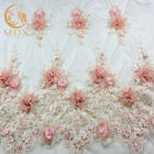 Pure Handmade Flower Blush Pink Ren Vải MDX Chiều rộng 135cm Thêu