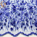 20% Polyester Vải ren đám cưới trang trí Vải lưới thêu hoa