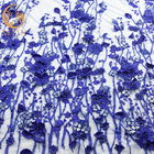 20% Polyester Vải ren đám cưới trang trí Vải lưới thêu hoa