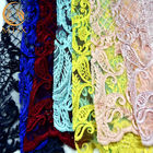 Vải ren thêu tay đẹp có thể hòa tan trong nước Vải cô dâu đính cườm 20% Polyester