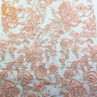 Vải ren lưới thêu ren đẹp nylon / Chất liệu ren hồng Chiều dài 91,44cm