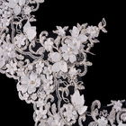 Vải ren hoa 3D đẹp mắt thêu trang trí 20 ％ Polyester