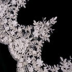 Trang trí ren hoa 3D thêu cổ điển Chiều rộng 53 inch với hạt