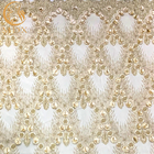 Chất liệu 20% Polyester Vải ren hoa 3D có hạt