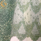 Làm bằng tay lưới xanh hạt tinh tế Vải ren để may váy